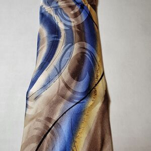Jerry Garcia Liquid Torso Collection Fifty-Five Tie Blue & Cream Swirl 100% Silk